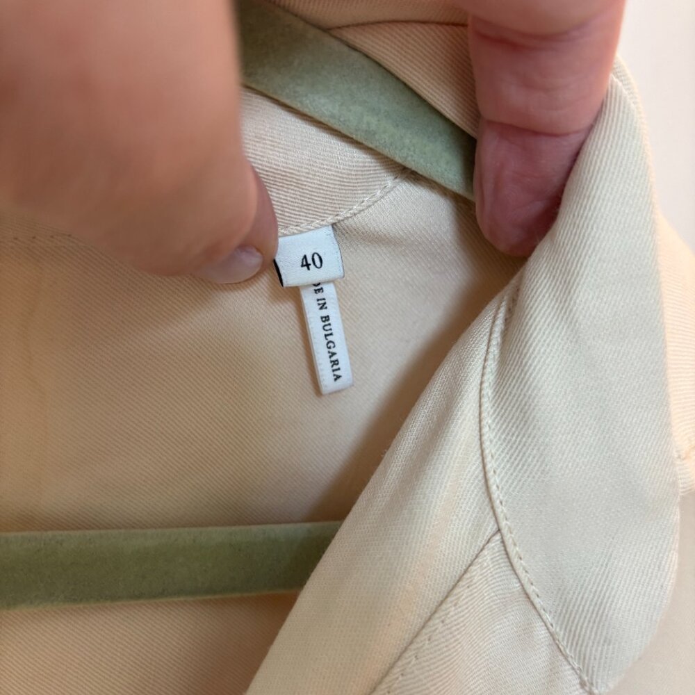 SANDRO, Elba Draped Twill Mini Dress In Beige,‎ SZ 40 - Picture 7 of 10